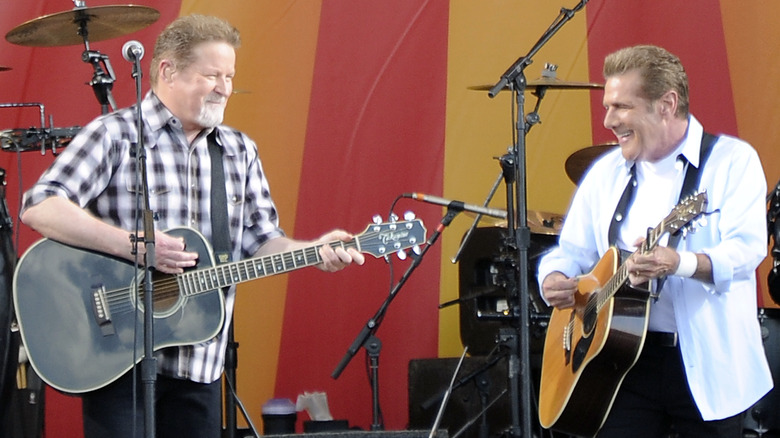 Don Henley and Glenn Frey perform