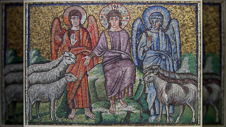 copy of sheep and goats Byzantine mosaic