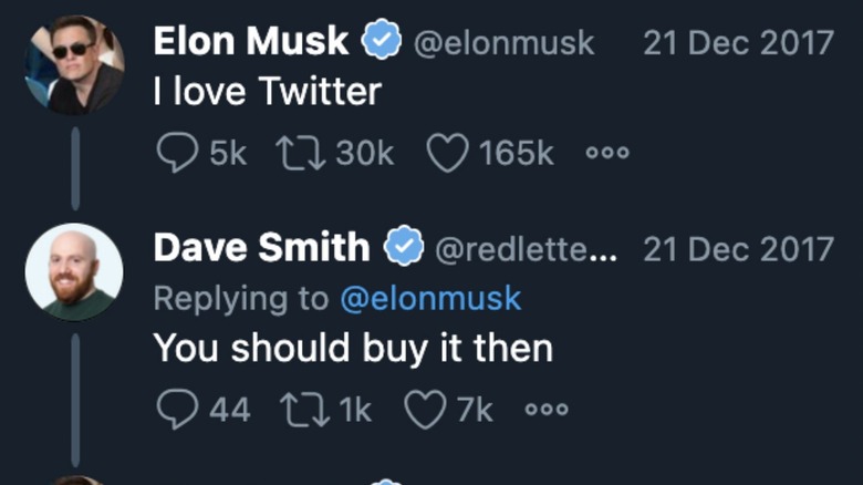 Musk-Smith exchange on Twitter