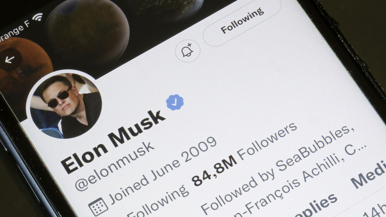 Elon Musk's twitter account