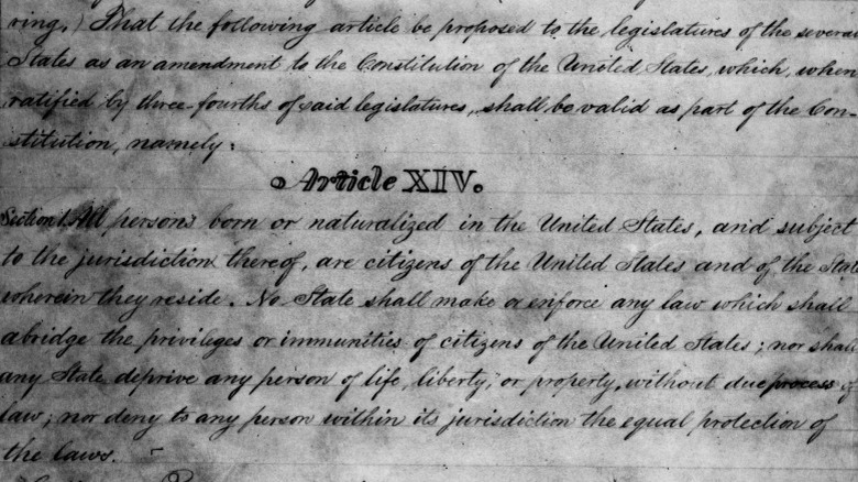 Draft copy of 14th Amendment, 1866