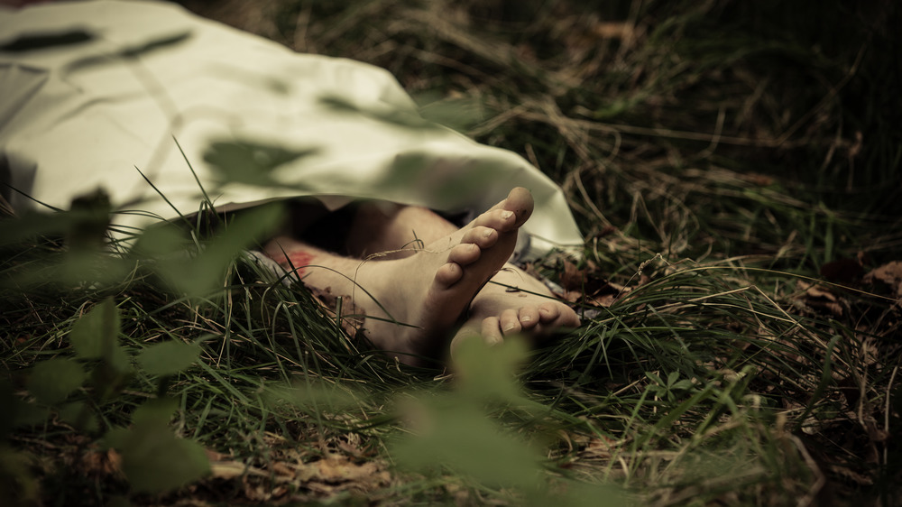 Murder victim lying in field