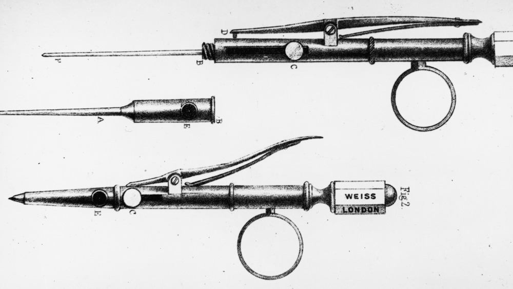 illustration of hypodermic needles of 1845