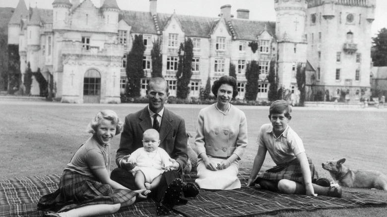 Queen Elizabeth and the family at Balmoral