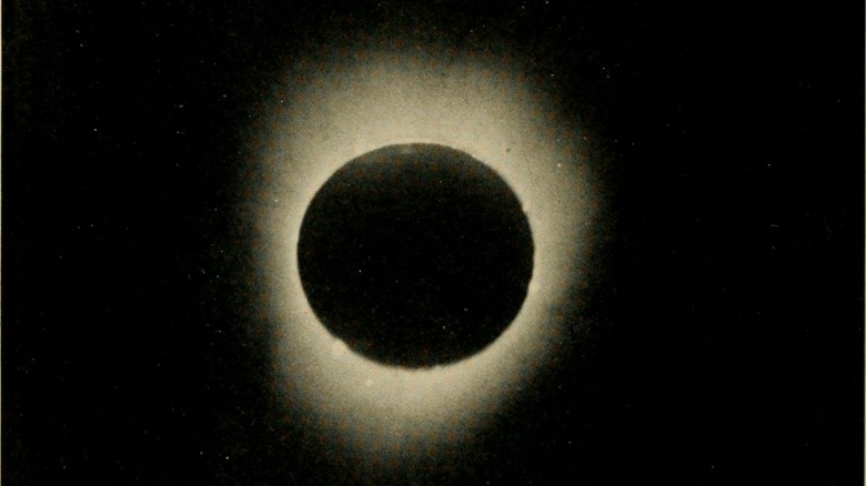 Sun's corona visible during solar eclipse