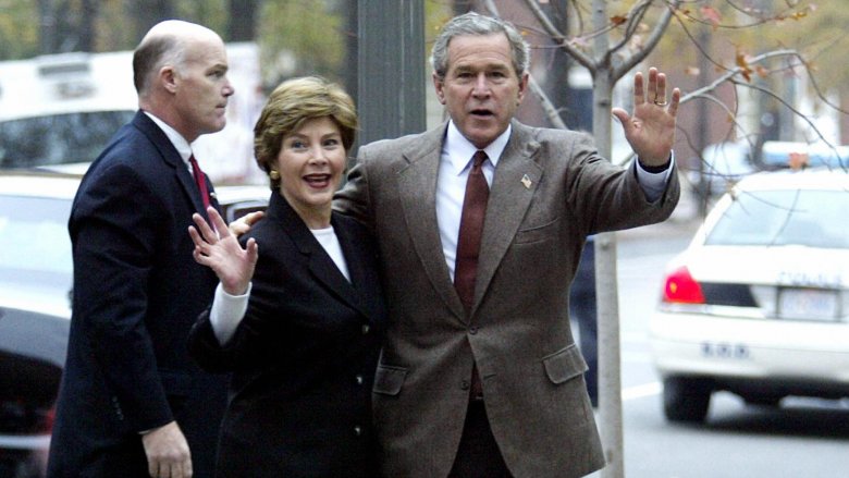 George W. Bush, Laura Bush, and Secret Service agent