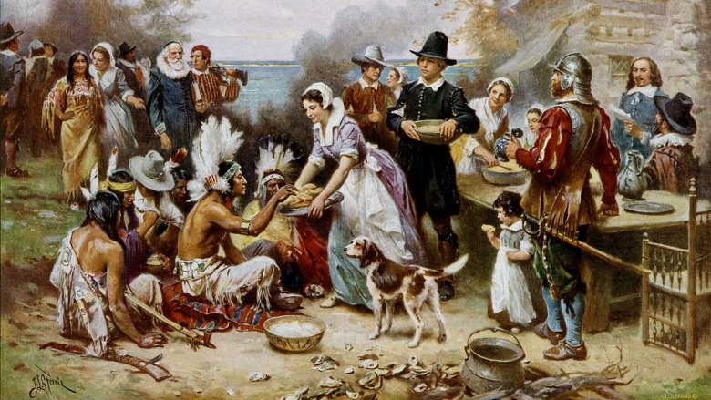 The first thanksgiving painting