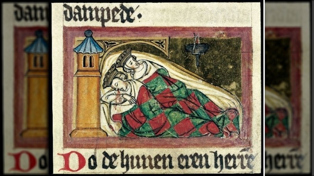 Illuminated manuscript of the death of Attila the Hun