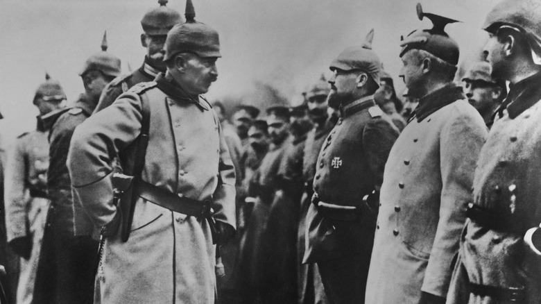 Kaiser Wilhelm II inspecting troops 