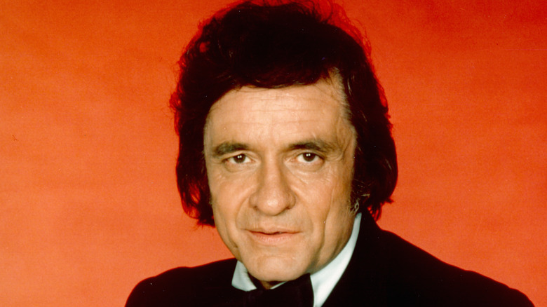 Johnny Cash looking serious