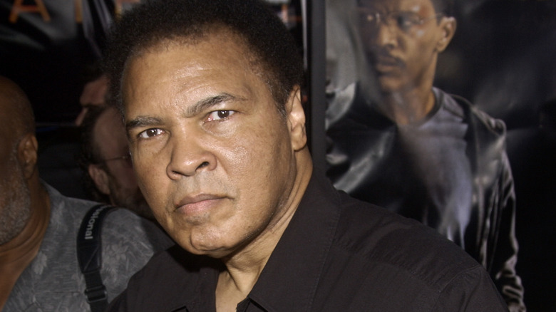 Muhammad Ali looking serious