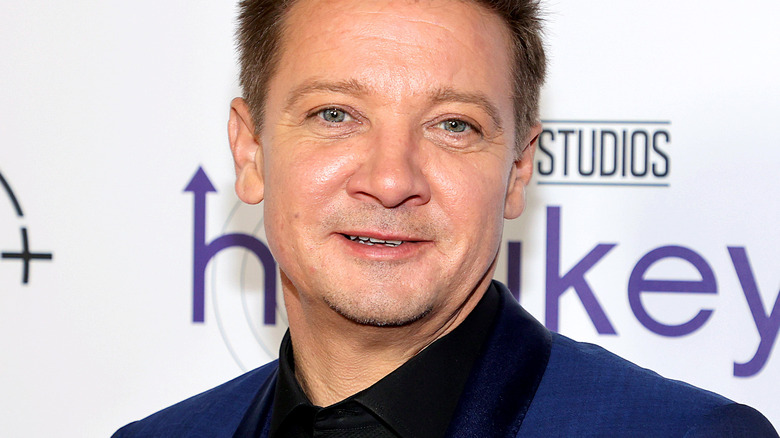 Jeremy Renner on the red carpet for a "Hawkeye" event