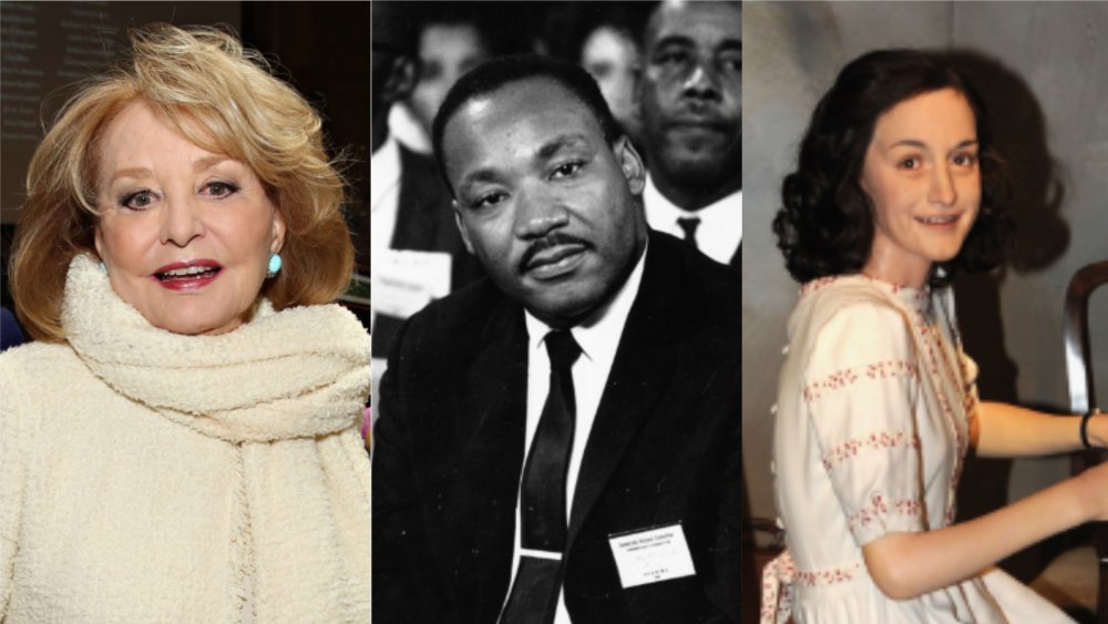 Barbara Walters, Martin Luther King Jr., and waxwork of Anne Frank