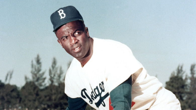 Jackie Robinson in his Dodgers uniform