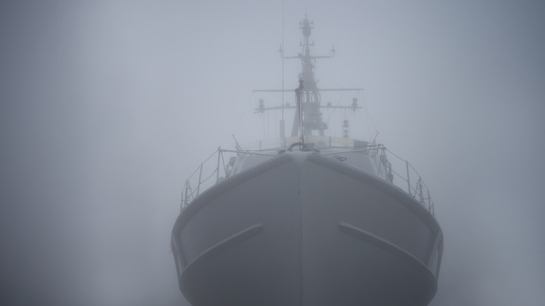 shipbow in fog