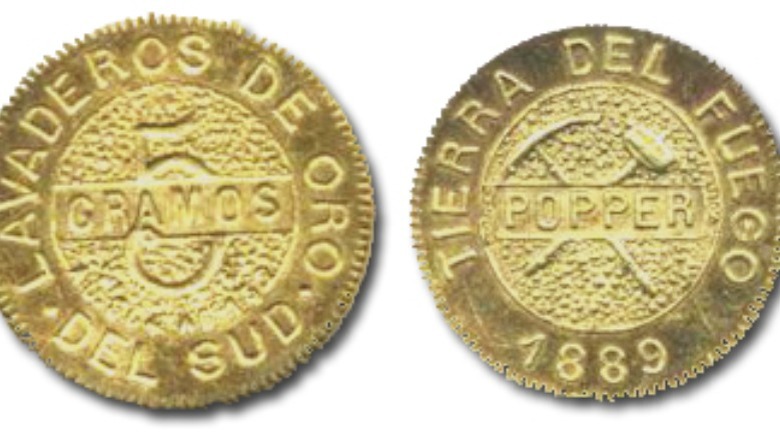 Gold coin of 5 g, issued in Tierra del Fuego