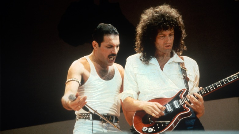 Freddie Mercury and Brian May live