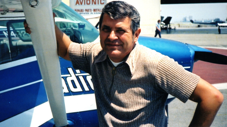 Francis Gary Powers by a plane in 1970s