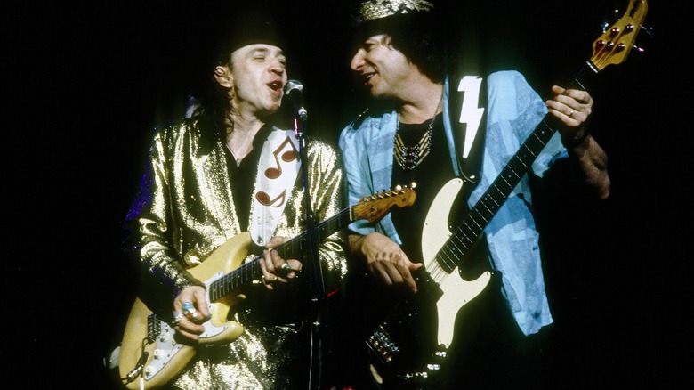 Stevie Ray Vaughan and Tommy Shannon performing