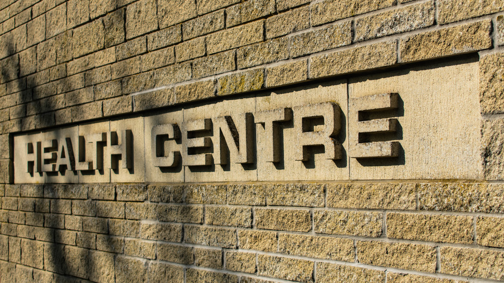 A British health center sign