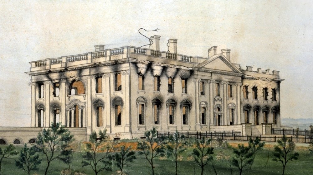 artist's depiction of the white house, post-burn