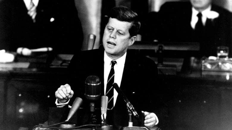 JFK giving an address