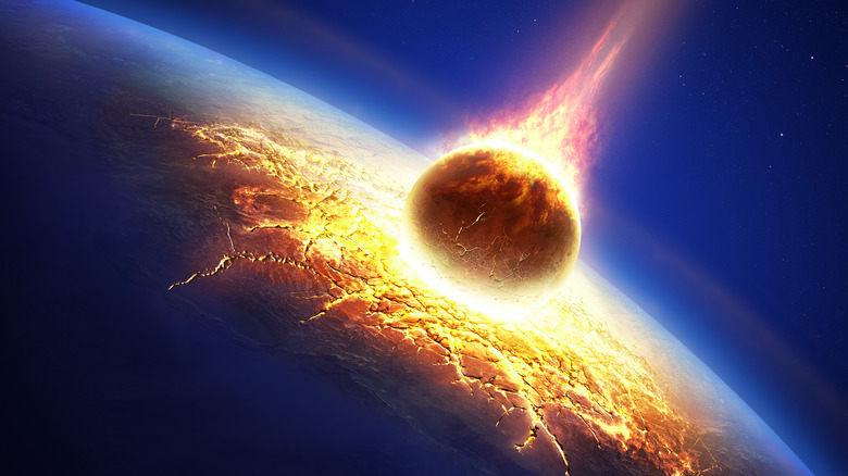 Fictional asteroid hitting Earth