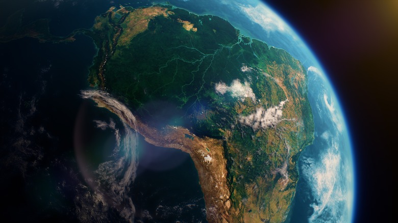 Amazon rainforest view from space