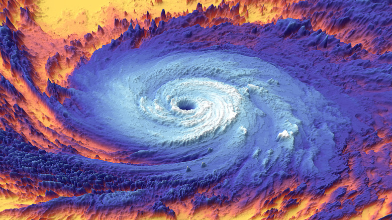 Thermal image of a hurricane 