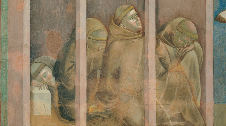 medieval fresco sleeping monks
