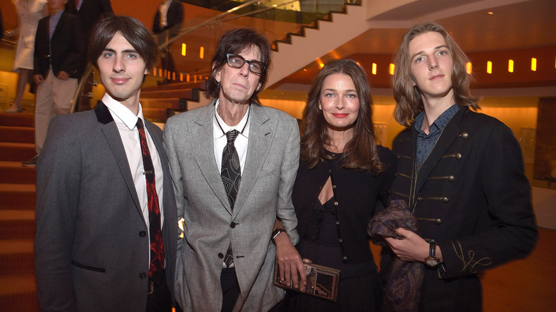 Ocasek and Paulina with their children