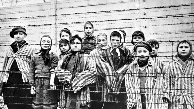 Survivors at Nazi concentration camp