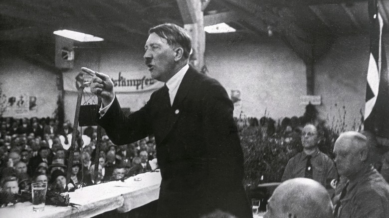Adolf Hitler giving a speech