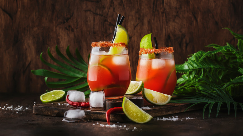 Mexican inspired bloody mary alcoholic cocktail