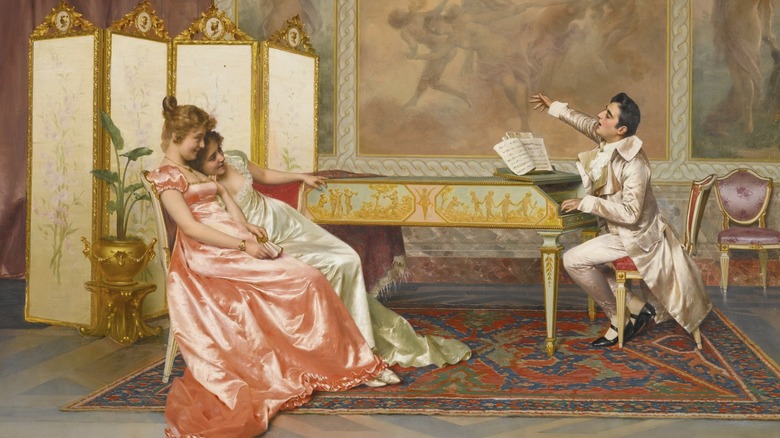 The Recital painting by Vittorio Reggianini