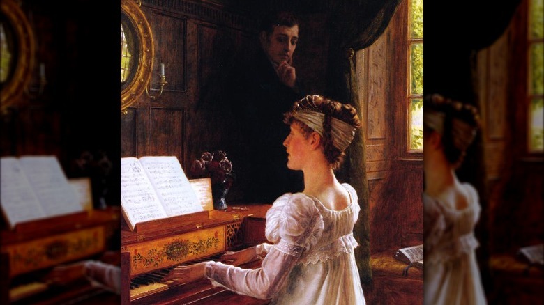 the Edmund Blair Leighton painting, Courtship