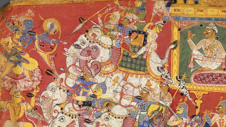 Krishna battles the armies of Naraka