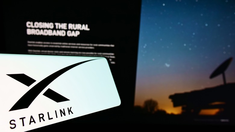 The Starlink logo starlit sky