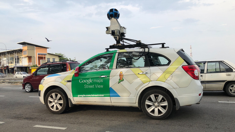 Google Street View car with mounted camera
