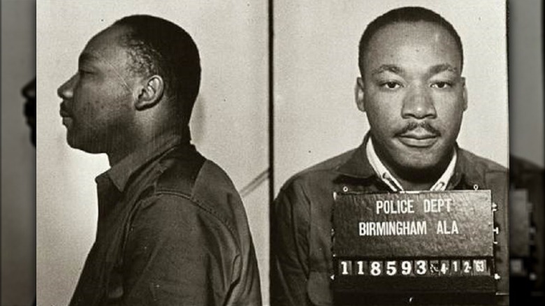 Martin Luther King posing for mugshot