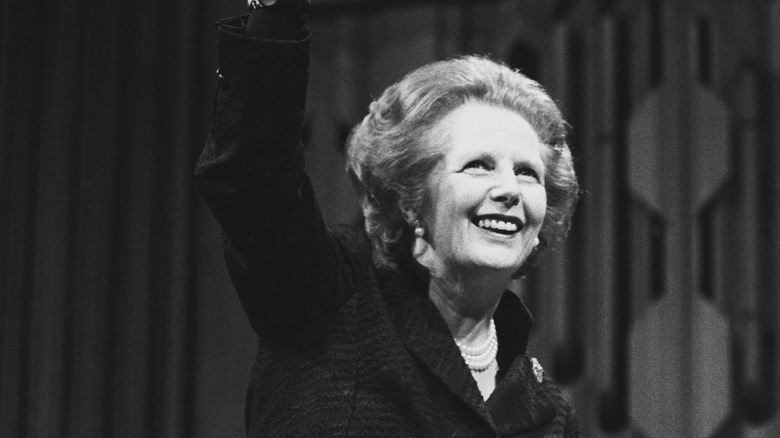 Margaret Thatcher celebrates 