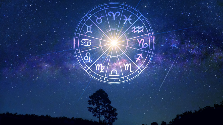 Astrological wheel in the sky