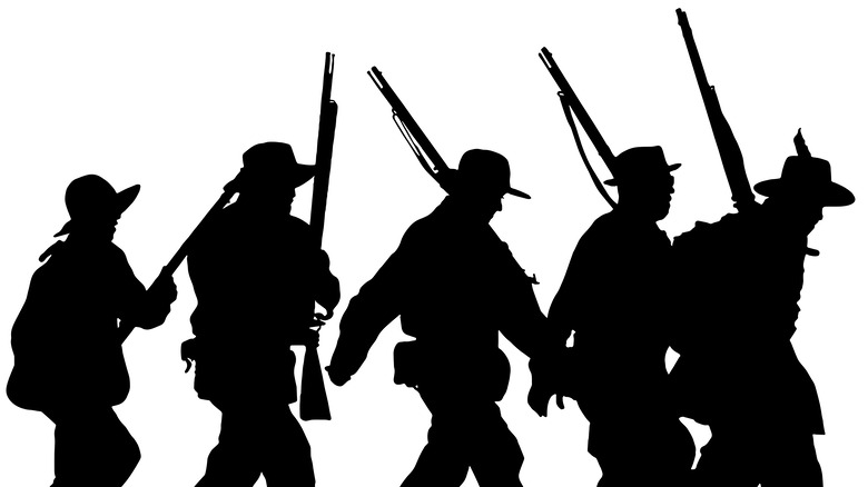 Civil War soldiers in silhouette
