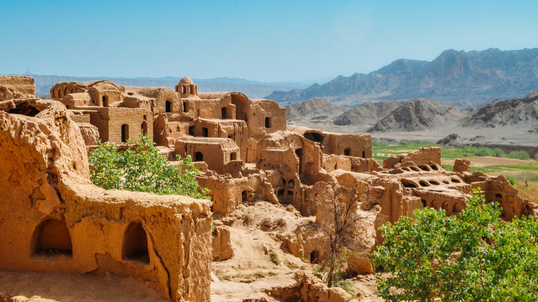 Ruins of a mud-brick city in Iran