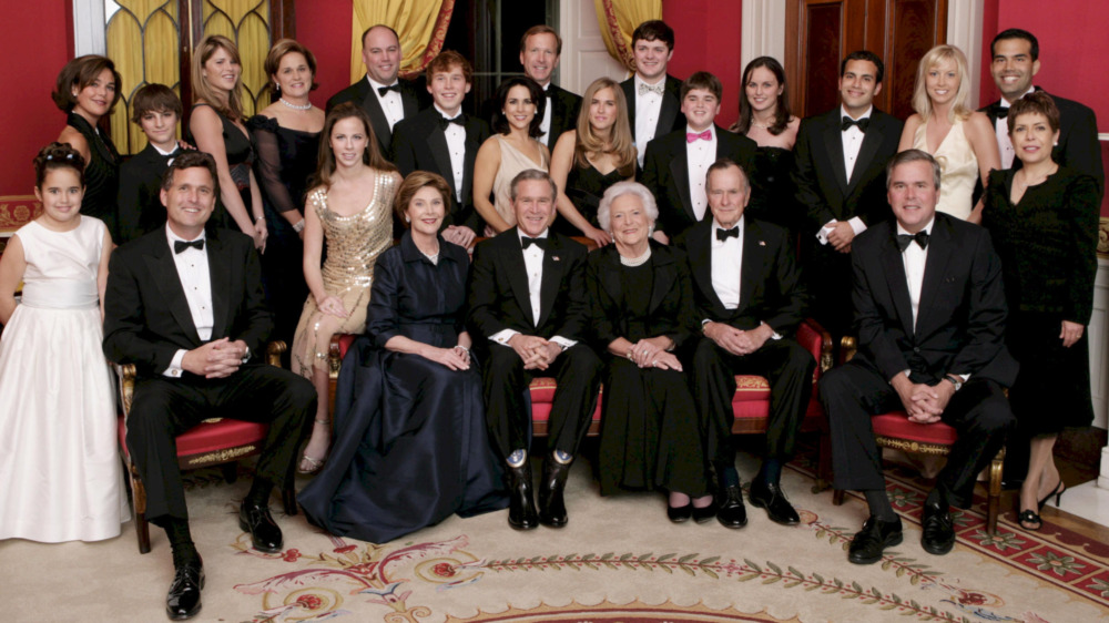 George W. Bush with Bush family, smiling 