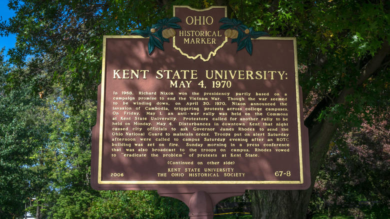 Historical marker at Kent State