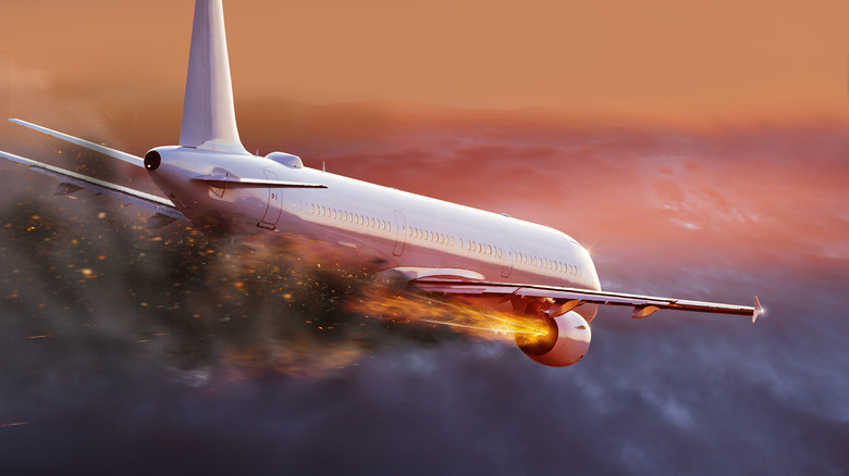 airplane on fire