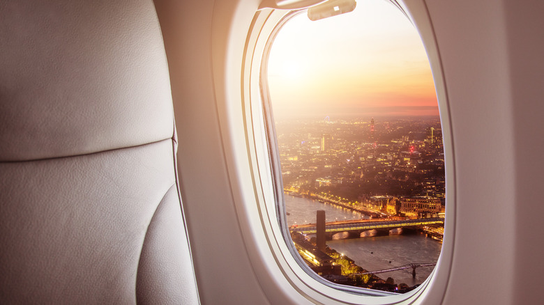 open window of a plane
