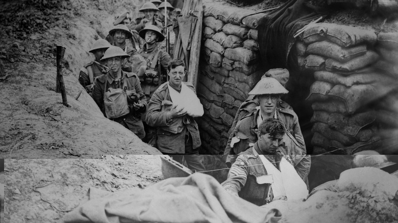 British soldiers in trench