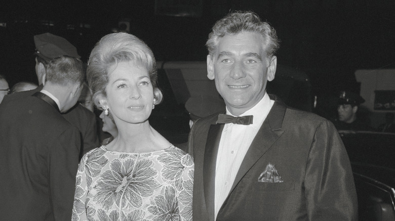 Leonard Bernstein and Felicia Montealegre at a movie premiere
